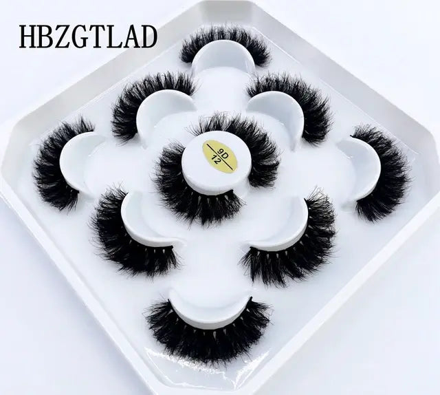 5 Pairs 25mm 3D Mink Lashes Bulk Russian - Organic Oasis Beauty