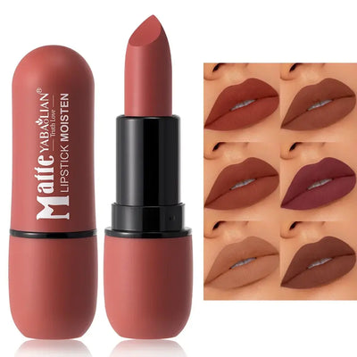 6 Colors Sexy Matte Lipstick Waterproof Long Lasting - Organic Oasis Beauty