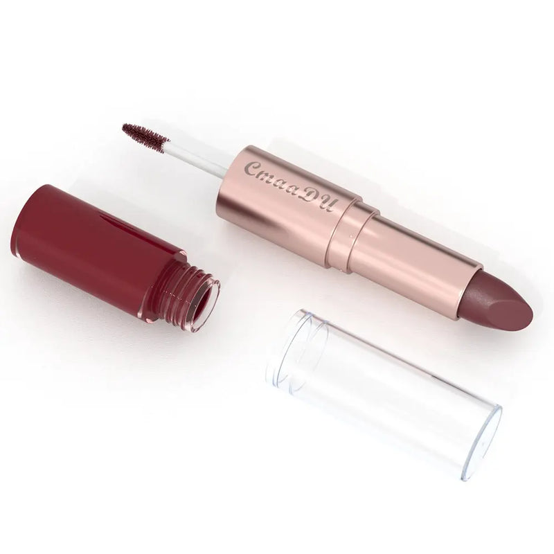3pcs of 2-in-1 lipstick and lip gloss set matte durable waterproof lipstick - Organic Oasis Beauty